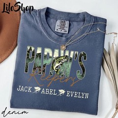 Personalized Papaw Fishing Shirt With Grandkids Names Fathers Day Gift