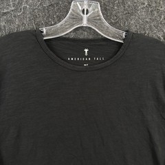 American Tall Slub Shirt Men’s Medium MT Black Solid Cotton Crewneck Tee Soft