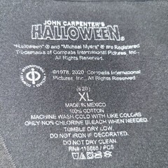 Halloween Movie Poster John Carpenter Short Sleeve T-Shirt Size XL Black