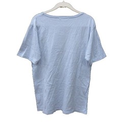 ABAHOUSE Ecru U-Neck T-Shirt Men’s Short Sleeve Blue Gray Print