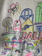 Vintage Dallas Texas Shirt Mens Sz XL City Drawn Art Travel Tourist 80s
