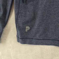Public Rec Go To Long Sleeve Crewneck Shirt Heather Navy Pima Cotton Size 2XL