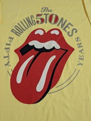 The Rolling Stones T-Shirt Fifty Years 50th Anniversary Tongue Logo Yellow…
