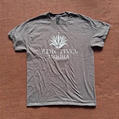 Adictivo Tequila Mens T-Shirt Med Gray Reposado Promo Graphic Bartender