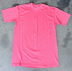 VTG Mens Sz Large HANES Heavyweight 50/50 Salmon T Shirt Short Sleeve Single Sti