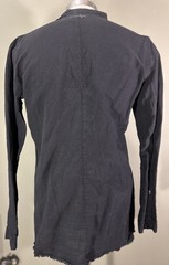 First Aid To The Injured Avantgarde Black Linen Button Up Wrap Shirt Sz 3 Med