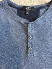 Banana Republic Men’s Indigo Heather Henley T-Shirt Size XL Moisture Wicking