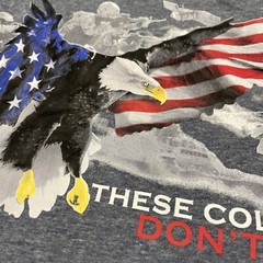 NEW! American Pride T Shirt / Men’s (L) Light Navy Atwoods Cotton Poly Blend NWT