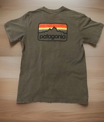 Patagonia Worn Wear T-shirt Men’s M Green Large Logo Recycled Cotton Blend Green