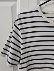 J. CREW Men’s Slim Washed Short Sleeve Navy Stripe, Medium