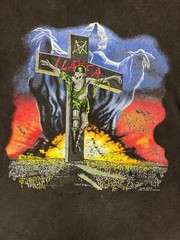 Vintage 1991 Slayer Touring In The Abyss T Shirt Adult Large Black Faded RARE