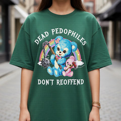 Funny Pastel Bear Graphic Tee Vintage Dyed Oversized T-Shirt Dark Humor Punk Top