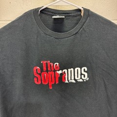 Vintage The Sopranos T-shirt Sz XL Tv Show Promo Logo Mob Mafia Crime Black