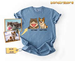 Custom Pet Portrait Comfort Tee Personalized Dog Cat Photo Shirt Gift Idea