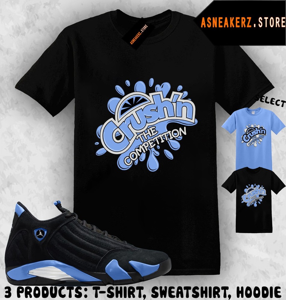 Tee Shirt Matching AJ 14 Black University Blue 2026 To Match Sneaker Fresh Crush