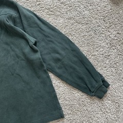IZOD 1/4 Zip Pullover Mens Large L Forest Green 100% Cotton Mock Neck Sweatshirt