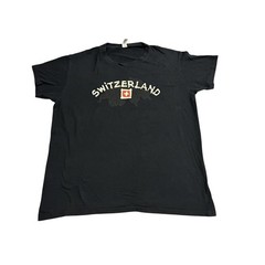 Vintage Switzerland Graphic TShirt Mens Size M Black Excellent Souvenir Tee