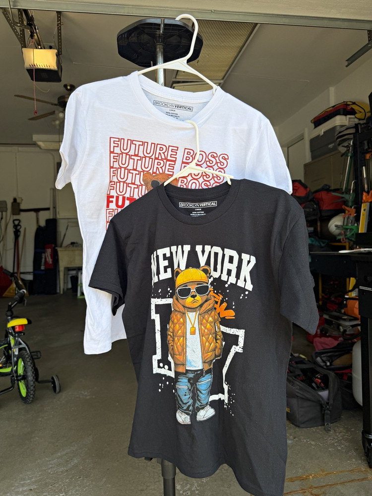 Brooklyn Vertical Men’s Graphic Crew Neck Short Sleeve T-Shirt Lot 2 Size L