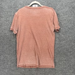 Lucky Brand Tshirt Mens Medium Orange Bull Graphic Venice Burnout Tee Casual