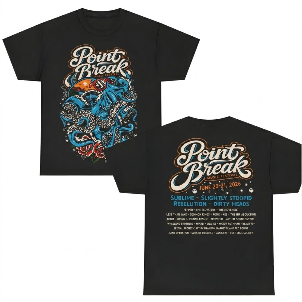 Point Break Festival 2026 OCTO Line Up Two Sided T-Shirt Unisex All Sizes CB1040