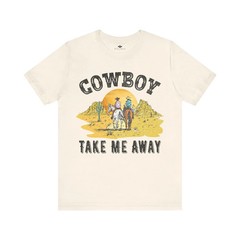 Cowboy Unisex Short Sleeve Round Neck TShirt | Western Style Graphic Tee for Men