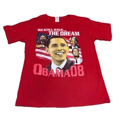 Gildan Obama 08 We Still Have The Dream Graphic TShirt Mens Large MLK Mandela