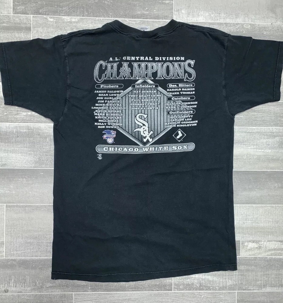 Vintage Chicago White Sox Shirt Mens Large Black Champions MLB Baseball 2000 Y2K