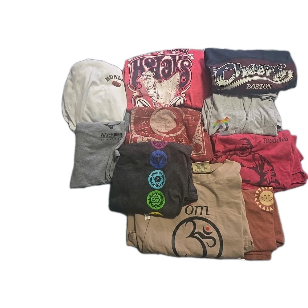 Resellers Lot Of 10 Graphic T Shirts Various Themes/Sizes Om,Chakras,Buddah..