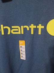 NWT Carhartt Men’s Loose Fit Night Blue Heather Logo Graphic T-Shirt K195 2XL