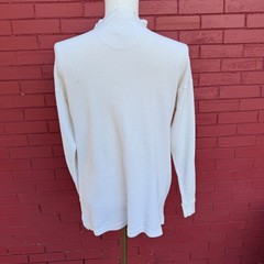 Tabasco Henley Thermal Shirt Mens Large Long Sleeve Waffle Knit Button Logo Top