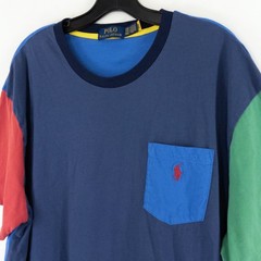 Polo Ralph Lauren Mens 2XB Colorblock Pocket T-Shirt Blue Red Green Big & Tall