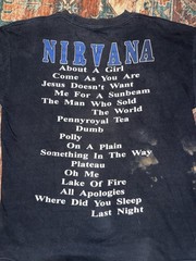 90s Euro Nirvana MTV Unplugged Live Set List T-Shirt Size L