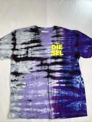 DJ Diesel Shaq Tie Dye T Shirt L Purple Rave EDM Front Back Print