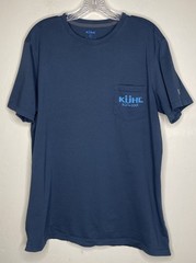 KUHL Wildfibre Shirt Graphic Logo Tee Men’s Large Blue Cotton Hiking Gorpcore