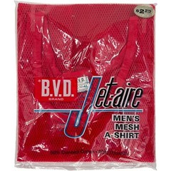 RARE Vintage NOS 1969 BVD Jet-Aire Men’s Mesh A-Shirt Underwear Red Large