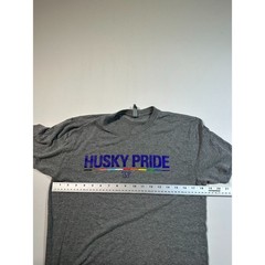 Next Level T-Shirt Mens Medium Gray Husky Pride UW Rainbow LGBTQ College Tee