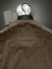 John Varvatos Luxury Shirt – Twine Brown – Raw Cut Edges – Crinkle – Vtg 2023