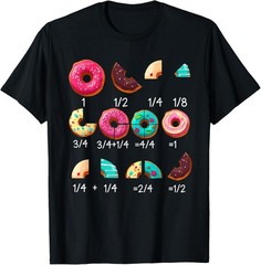 Math Donut Fraction Back to School Teacher Gifts Tee T-Shirt