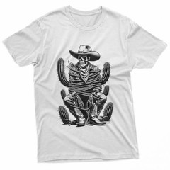 Skeleton Cowboy Cactus Desert Alt Goth Western Gothic Skull T-Shirt