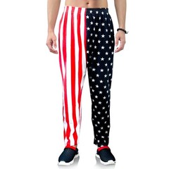 American Flag Joggers for Men with Pockets – Size M Red Sport Sweatpants