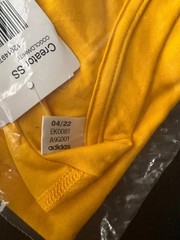 Adidas Creator SS T-Shirt Large Gold Yellow White Lightweight Short Sleeve
