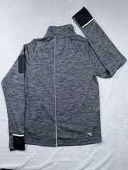 diadora Warm Up Winter Sweat Be One Running Mock Neck Long Sleeve 1/4 Zip M Gray