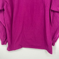 Vintage Hanes Activewear Mens Large Magenta Purple Mock Neck Cotton Shirt USA