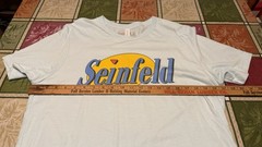 Large Seinfeld Logo Shirt 90s Sitcom TV Show Ripple Junction Retro Graphic