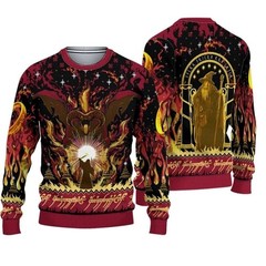 Lord Of The Rings You Shall Not Pass Balrog Ugly Christmas Sweater S-5XL