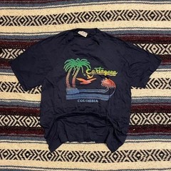 VTG 70s 80s Cartagena Columbia surf style tshirt S cotton rayon foreign tropical
