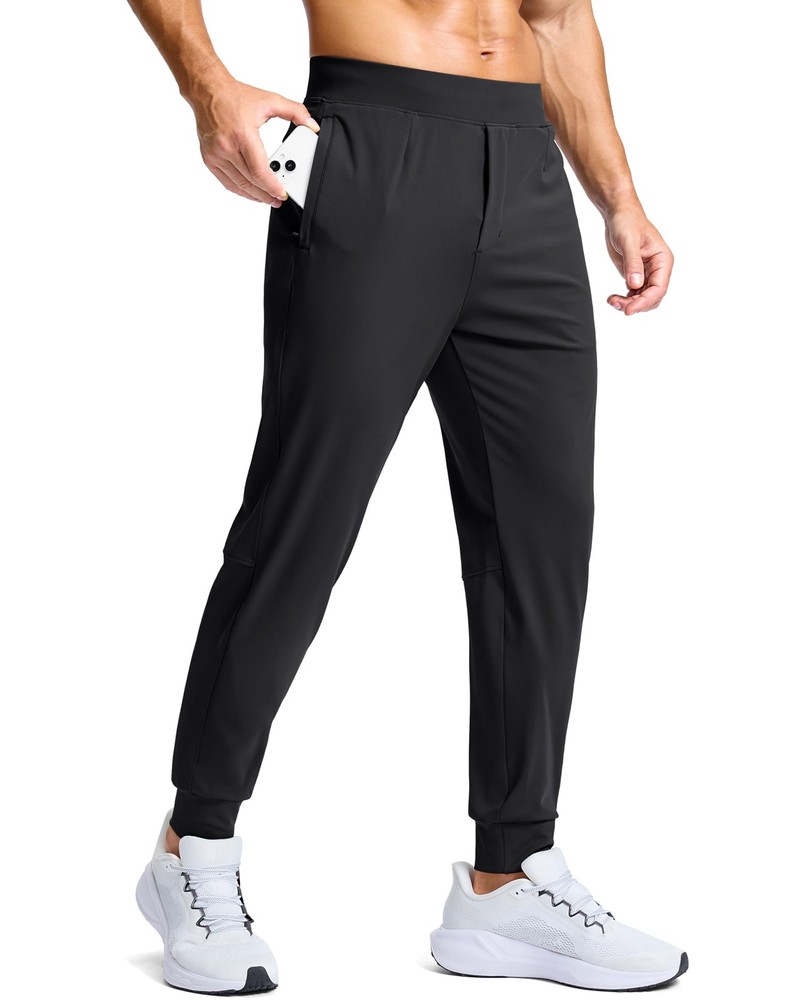 Mens Golf Joggers Pants with Zipper Pockets Stretch Sweatpants Slim Fit Track…