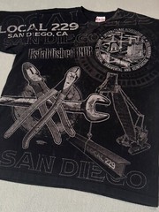 San Diego 229 California Steel Vtg Y2K AOP Construction Work Tool T Shirt XL