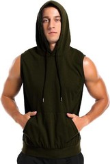 Men’s Workout Hooded Tank Tops Sleeveless Gym Training Bodybuilding T Shirt