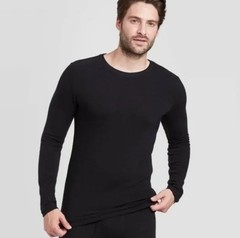 Goodfellow & Co Men’s S 34/36 Black Premium Ultra Soft Thermal Long Sleeve Shirt